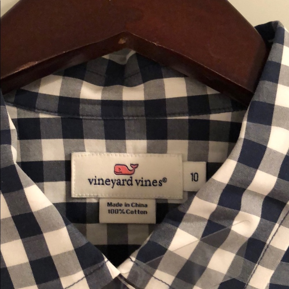 Checkered Vineyard Vines Button Down Blouse - image 3